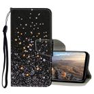 For Huawei P smart (2020) Colored Drawing Pattern Horizontal Flip Leather Case with Holder & Card Slots & Wallet(Black Star) - 1