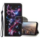 For Huawei P30 Colored Drawing Pattern Horizontal Flip Leather Case with Holder & Card Slots & Wallet(Fluorescent Butterfly) - 1