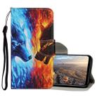For Huawei P30 Colored Drawing Pattern Horizontal Flip Leather Case with Holder & Card Slots & Wallet(Flame Wolf) - 1