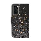 For Huawei P40 Colored Drawing Pattern Horizontal Flip Leather Case with Holder & Card Slots & Wallet(Black Star) - 3