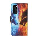 For Huawei P40 Colored Drawing Pattern Horizontal Flip Leather Case with Holder & Card Slots & Wallet(Flame Wolf) - 3