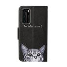 For Huawei P40 Colored Drawing Pattern Horizontal Flip Leather Case with Holder & Card Slots & Wallet(Kitty) - 3
