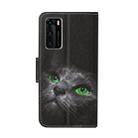 For Huawei P40 Colored Drawing Pattern Horizontal Flip Leather Case with Holder & Card Slots & Wallet(Black Cat) - 3