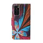 For Huawei P40 Colored Drawing Pattern Horizontal Flip Leather Case with Holder & Card Slots & Wallet(Colorful Flower) - 3