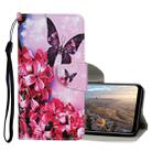 For Huawei Y5p Colored Drawing Pattern Horizontal Flip Leather Case with Holder & Card Slots & Wallet(Red Flower Butterfly) - 1