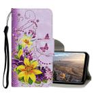 For Huawei Y7 (2019) Colored Drawing Pattern Horizontal Flip Leather Case with Holder & Card Slots & Wallet(Yellow Flower Butterfly) - 1