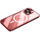 For iPhone 15 Pro Metal Frame Frosted PC Shockproof MagSafe Case(Red) - 1