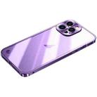 For iPhone 15 Pro Max Metal Frame Frosted PC Shockproof Phone Case(Purple) - 1