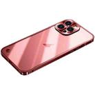 For iPhone 15 Pro Max Metal Frame Frosted PC Shockproof Phone Case(Red) - 1