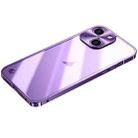 For iPhone 15 Plus Metal Frame Frosted PC Shockproof Phone Case(Purple) - 1