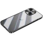 For iPhone 15 Metal Frame Frosted PC Shockproof Phone Case(Black) - 1