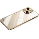 For iPhone 15 Metal Frame Frosted PC Shockproof Phone Case(Gold) - 1