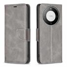 For Huawei Mate 60 Pro/Mate 60 Pro+ Lambskin Texture Pure Color Flip Leather Phone Case(Grey) - 1