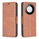 For Huawei Mate 60 Pro/Mate 60 Pro+ Lambskin Texture Pure Color Flip Leather Phone Case(Brown) - 1