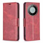 For Huawei Mate 60 Lambskin Texture Pure Color Flip Leather Phone Case(Red) - 1