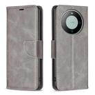 For Huawei Mate 60 Lambskin Texture Pure Color Flip Leather Phone Case(Grey) - 1