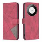 For Huawei Mate 60 Pro/Mate 60 Pro+ Magnetic Buckle Rhombus Texture Leather Phone Case(Red) - 1