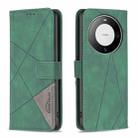 For Huawei Mate 60 Pro/Mate 60 Pro+ Magnetic Buckle Rhombus Texture Leather Phone Case(Green) - 1