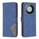 For Huawei Mate 60 Magnetic Buckle Rhombus Texture Leather Phone Case(Blue) - 1