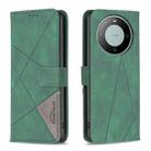 For Huawei Mate 60 Magnetic Buckle Rhombus Texture Leather Phone Case(Green) - 1