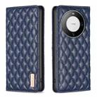 For Huawei Mate 60 Pro/Mate 60 Pro+ Diamond Lattice Magnetic Leather Flip Phone Case(Blue) - 1