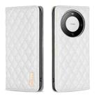 For Huawei Mate 60 Pro/Mate 60 Pro+ Diamond Lattice Magnetic Leather Flip Phone Case(White) - 1