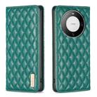 For Huawei Mate 60 Pro/Mate 60 Pro+ Diamond Lattice Magnetic Leather Flip Phone Case(Green) - 1