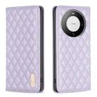 For Huawei Mate 60 Pro/Mate 60 Pro+ Diamond Lattice Magnetic Leather Flip Phone Case(Purple) - 1