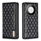 For Huawei Mate 60 Pro/Mate 60 Pro+ Diamond Lattice Magnetic Leather Flip Phone Case(Black) - 1