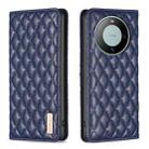For Huawei Mate 60 Diamond Lattice Magnetic Leather Flip Phone Case(Blue) - 1