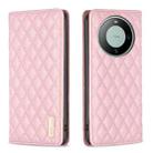 For Huawei Mate 60 Diamond Lattice Magnetic Leather Flip Phone Case(Pink) - 1