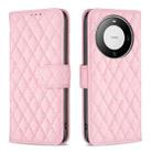 For Huawei Mate 60 Pro/Mate 60 Pro+ Diamond Lattice Wallet Flip Leather Phone Case(Pink) - 1