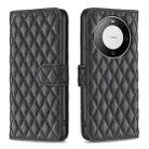 For Huawei Mate 60 Pro/Mate 60 Pro+ Diamond Lattice Wallet Flip Leather Phone Case(Black) - 1