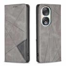 For Honor 90 5G Rhombus Texture Magnetic Leather Phone Case(Grey) - 1