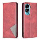 For Honor 90 Lite/X50i Rhombus Texture Magnetic Leather Phone Case(Red) - 1