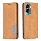 For Honor 90 Lite/X50i Rhombus Texture Magnetic Leather Phone Case(Yellow) - 1