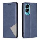 For Honor 90 Lite/X50i Rhombus Texture Magnetic Leather Phone Case(Blue) - 1