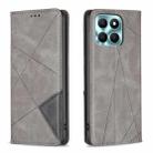 For Honor X6a Rhombus Texture Magnetic Leather Phone Case(Grey) - 1