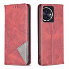 For Honor 100 Rhombus Texture Magnetic Leather Phone Case(Red) - 1