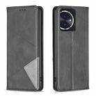 For Honor 100 Rhombus Texture Magnetic Leather Phone Case(Black) - 1