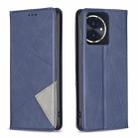 For Honor 100 Rhombus Texture Magnetic Leather Phone Case(Blue) - 1