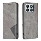 For Honor X8b Rhombus Texture Magnetic Leather Phone Case(Grey) - 1