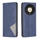 For Honor X9b/Magic6 Lite 5G Rhombus Texture Magnetic Leather Phone Case(Blue) - 1