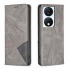 For Honor X7b Rhombus Texture Magnetic Leather Phone Case(Grey) - 1