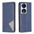 For Honor X7b Rhombus Texture Magnetic Leather Phone Case(Blue) - 1