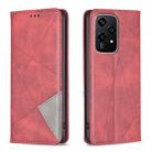 For Honor 200 Lite Global Rhombus Texture Magnetic Leather Phone Case(Red) - 1