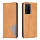 For Honor 200 Lite Rhombus Texture Magnetic Leather Phone Case(Yellow) - 1