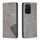 For Honor 200 Lite Rhombus Texture Magnetic Leather Phone Case(Grey) - 1