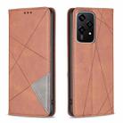 For Honor 200 Lite Rhombus Texture Magnetic Leather Phone Case(Brown) - 1