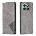 For Honor X6b Rhombus Texture Magnetic Leather Phone Case(Grey) - 1